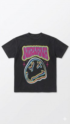 לצפייה במוצר חולצת נירוונה (Nirvana) בעיצוב ספירלה פסיכדלי – שחור שטוף (Washed Black)